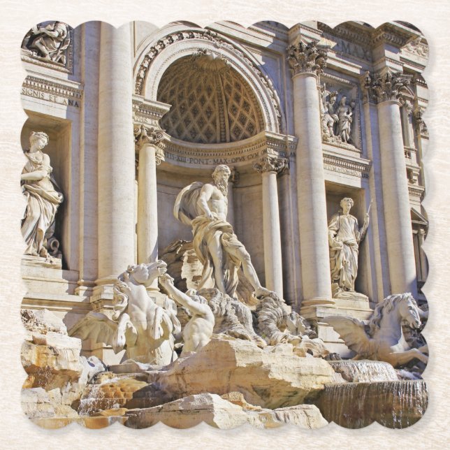 Trevi fountain paper coaster (Front)