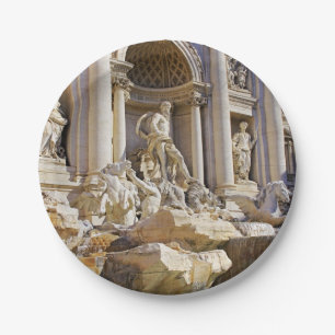 Trevi fountain paper plate