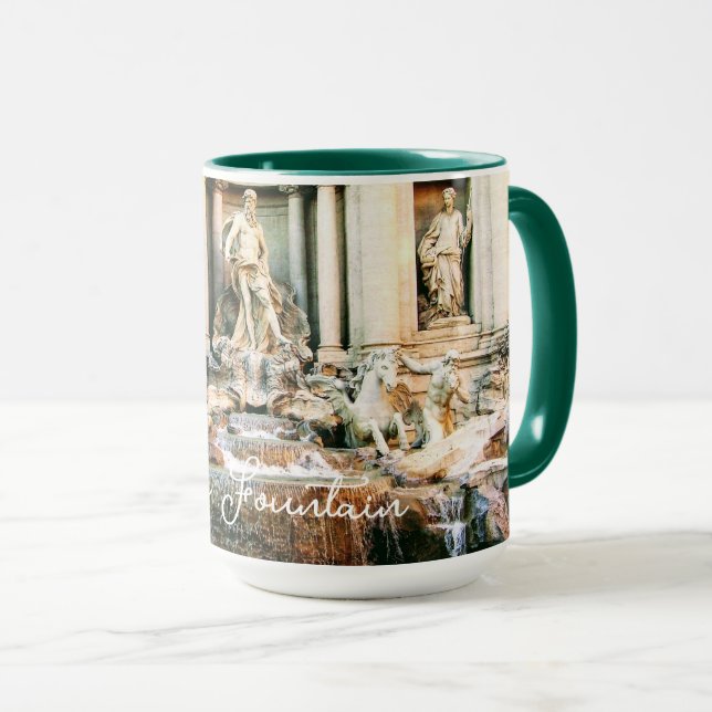 Trevi Fountain photo tasse avec poignée couleur pe (Devant droit)