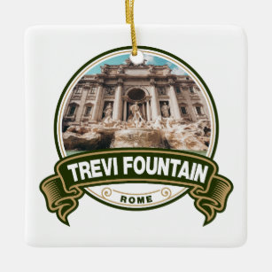 Trevi Fountain Rome Italy Badge  Ceramic Ornament