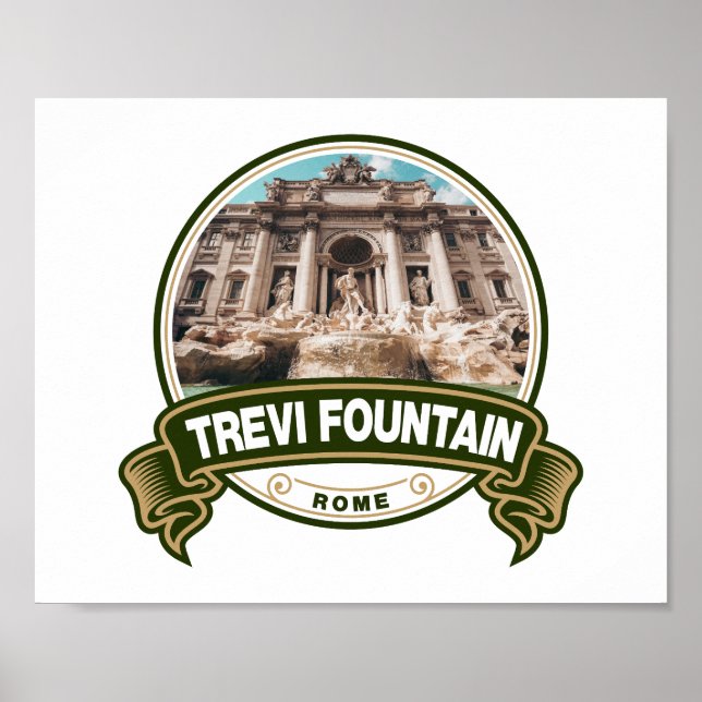 Trevi Fountain Rome Italy Badge Poster (Front)