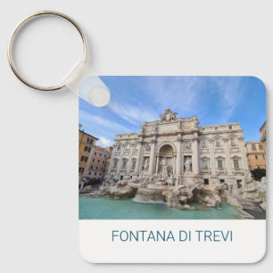 Trevi Fountain Rome Italy Holiday Panorama Keychain