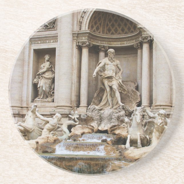 Trevi Fountain Rome Italy Travel Photo Coaster (Front)