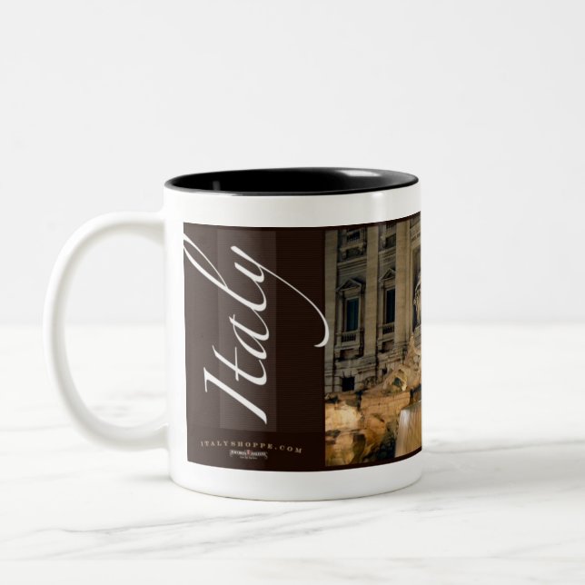Trevi Fountain, Rome, Italy Two-Tone Coffee Mug (Left)