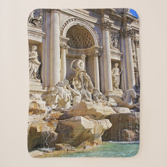 Trevi Fountain Rome Photography Sherpa Blanket (Front)