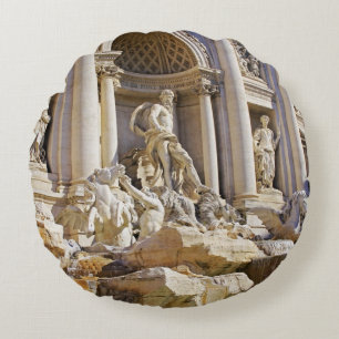 Trevi fountain round pillow