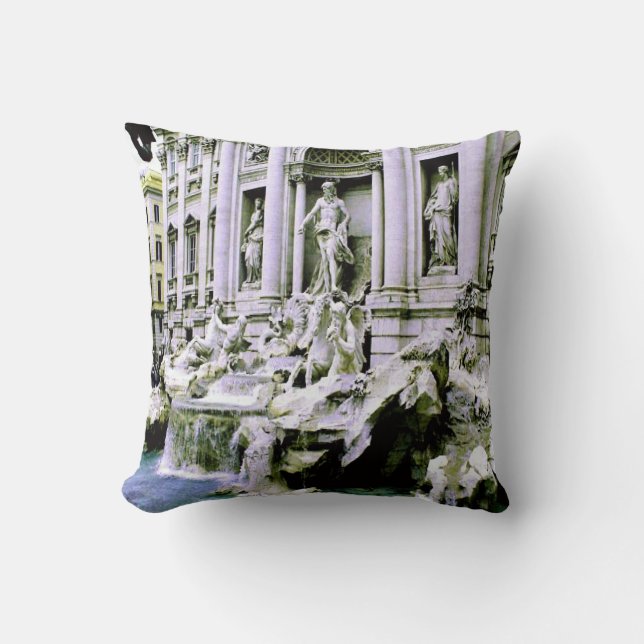 Trevi Fountain Throw Pillow (Front)