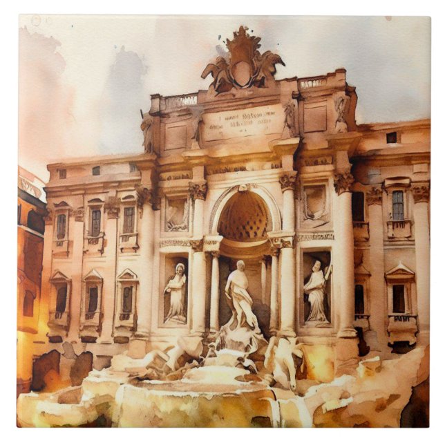 Trevi Fountains, Italy Rome Tile (Front)