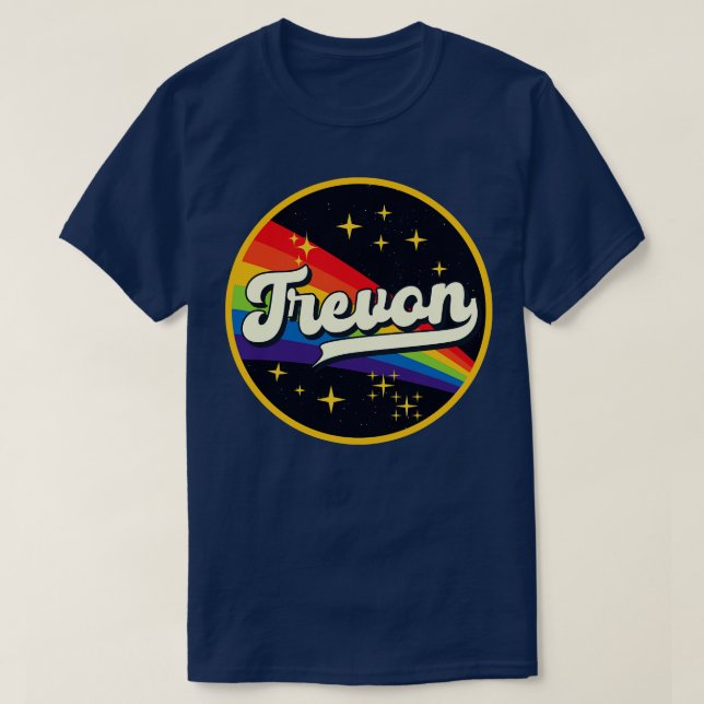 Trevon Rainbow In Space Vintage Style T-Shirt (Design Front)
