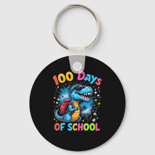 Trex 100 Days Smarter 100th Day Of School 100 Days Keychain