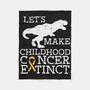 Trex Childhood Cancer Extinct Awareness Dinosaur B Fleece Blanket