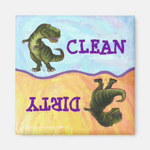 TRex Dino Heads and Tails Dirty Clean Dishwasher Magnet