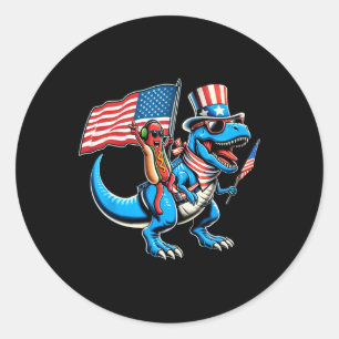 Trex Dinosaur 4th Of July Amerisaurus Toddler Boy  Classic Round Sticker