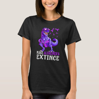 Trex Dinosaur Make Alzheimers Extinct Awareness Ki T-Shirt