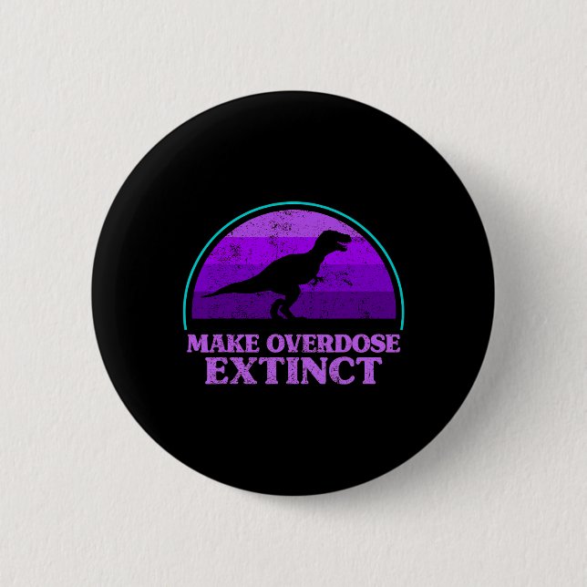 Trex Dinosaur Purple Make Overdose Extinct Awarene 2 Inch Round Button (Front)