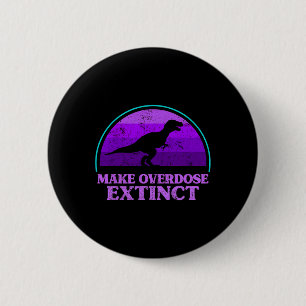Trex Dinosaur Purple Make Overdose Extinct Awarene 2 Inch Round Button