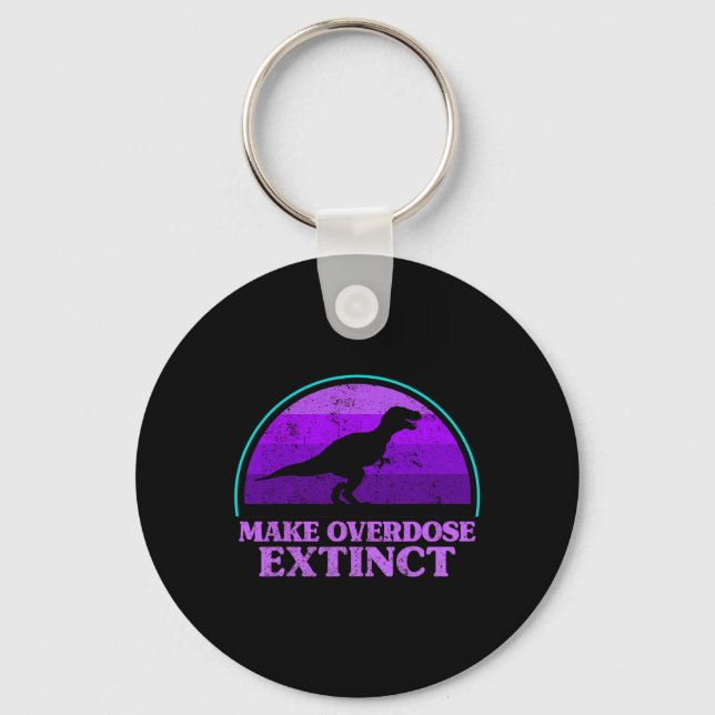 Trex Dinosaur Purple Make Overdose Extinct Awarene Keychain (Front)