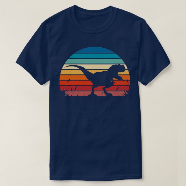 Trex Dinosaur Retro Sunset T-Shirt (Design Front)