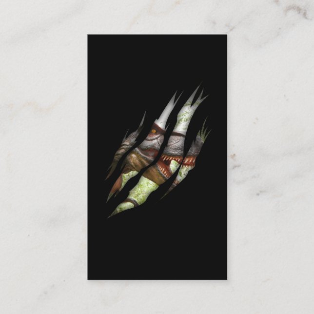 Trex Dinosaur Torn Claw Dino Business Card (Front)