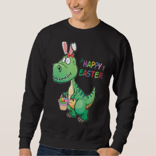 Trex Easter Eastrawr Dinosaurs Bunny Ear Hunting E Sweatshirt
