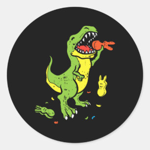 Trex Eating Bunny Fun Easter Dinosaur Lover Boys G Classic Round Sticker