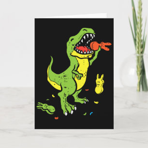 Trex Eating Bunny Funny Easter Dinosaur Lover Boys Card