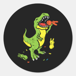 Trex Eating Bunny Funny Easter Dinosaur Lover Boys Classic Round Sticker