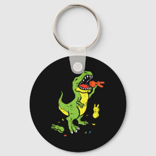Trex Eating Bunny Funny Easter Dinosaur Lover Boys Keychain