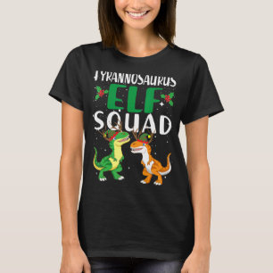 TRex Elf Squad Rex Dinosaur Matching Family Christ T-Shirt