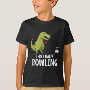TRex Hates Bowling Sports Game Dinosaur Dino Lover T-Shirt