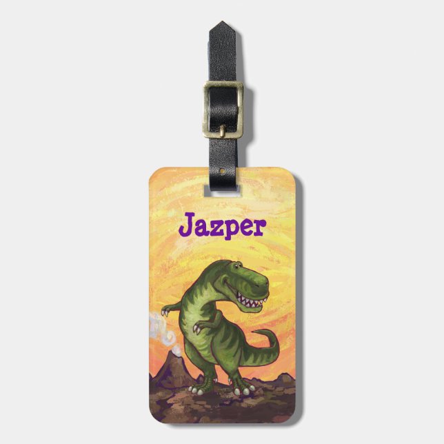 TRex Heads and Tails Luggage Tag (Front Vertical)