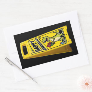 TRex holding red flowers happy anniversary Sticker