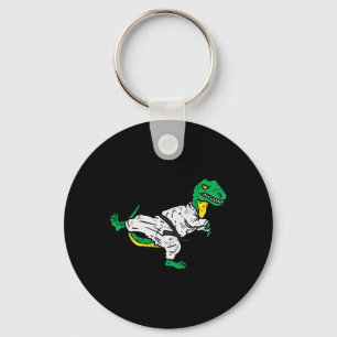 Trex Karate Taekwondo Black Belt Funny Dinosaur Ma Keychain