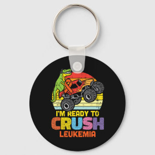 Trex Monster Truck Ready To Crush Leukaemia Awaren Keychain