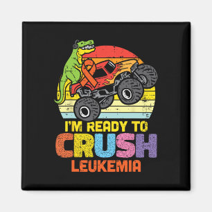 Trex Monster Truck Ready To Crush Leukaemia Awaren Magnet