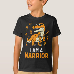 Trex Orange Ribbon Im A Warrior Leukaemia Awarenes T-Shirt