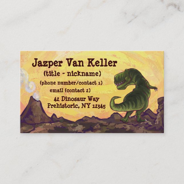 TRex Personalized Business Card (Front)