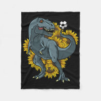 Trex Playing Soccer Sunflower Funny Footbyll Dinos