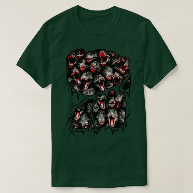 TRex Prehistoric Dinosaur Pack Inside Halloween Co T-Shirt (Design Front)