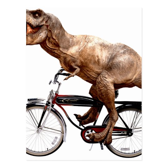 Trex riding bike postcard