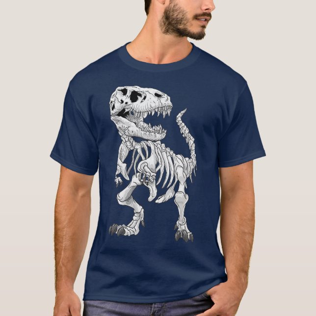 TRex Skeleton Dino bones paleontologist Fossil T-Shirt (Front)