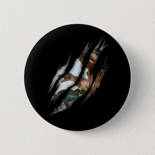 Trex Spinosaurus Torn Claw Dino Lover 2 Inch Round Button (Front)