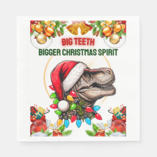 Trex Tyrannosaurus rex Dinosaur Christmas Hat Xmas Napkin