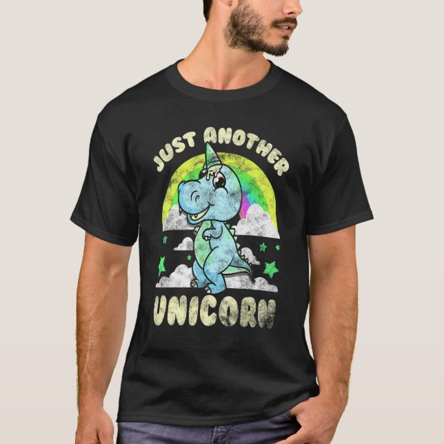 Trex Unicorn Inspired Ice Cream Cone Horn Related  T-Shirt (Front)
