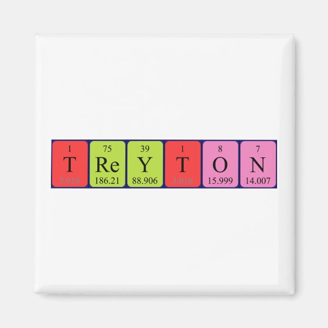 Treyton periodic table name magnet (Front)