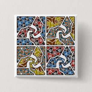 Tri-Arrows With Trippy Back Grounds 2 Inch Square Button
