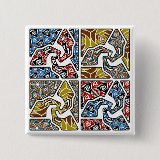 Tri-Arrows With Trippy Back Grounds 2 Inch Square Button