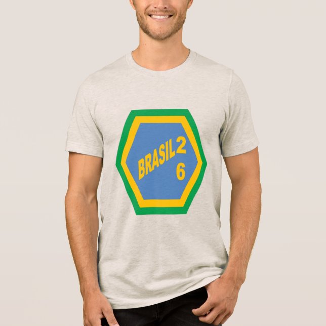 Tri-blend T-Shirt  oatmeal  BRASIL  26 Shirt (Front)