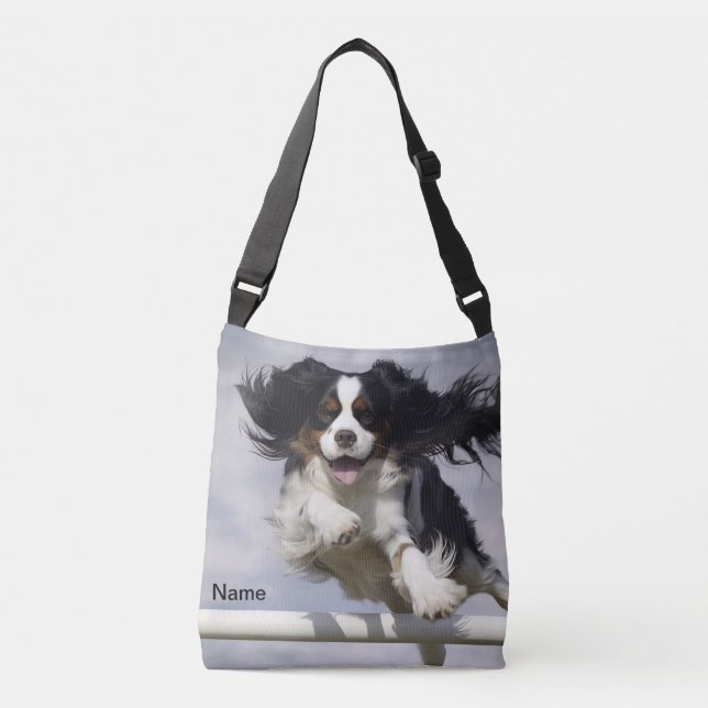Tri Cavalier King Charles Spaniel Agility Crossbody Bag (Front)