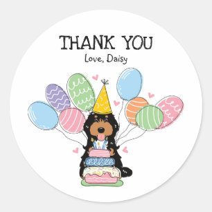 Tri Cockapoo Cavapoo Birthday Favour Tags Sticker